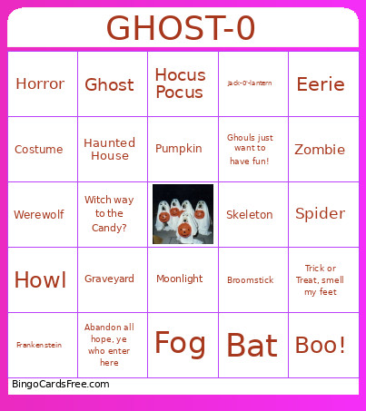Halloween Bingo Card
