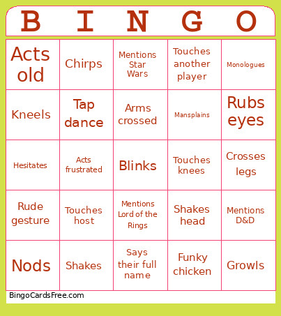 Halloween Bingo Card