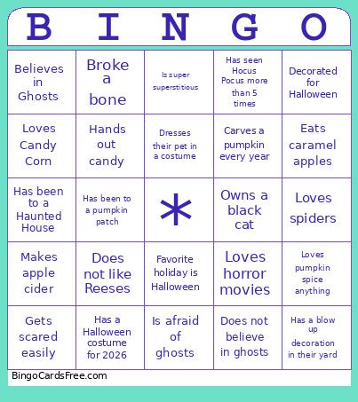 Halloween Bingo Card 3