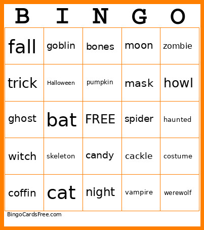 Halloween Bingo Card 5
