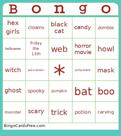 Halloween Bingo Card 3