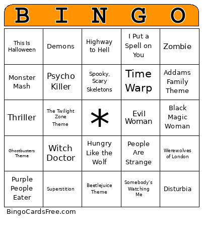 Halloween Bingo Card