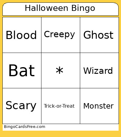 Halloween Bingo Card 4