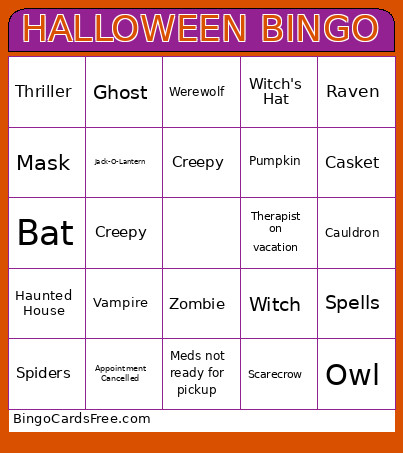 HALLOWEEN Bingo Card 3