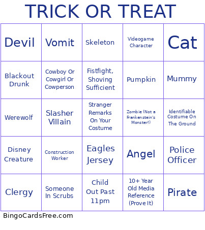 Halloween Bingo Card