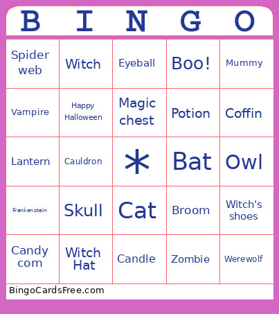 Halloween Bingo Card