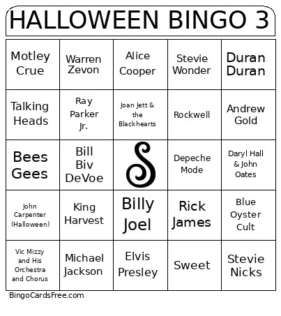 HALLOWEEN 3 Bingo Card