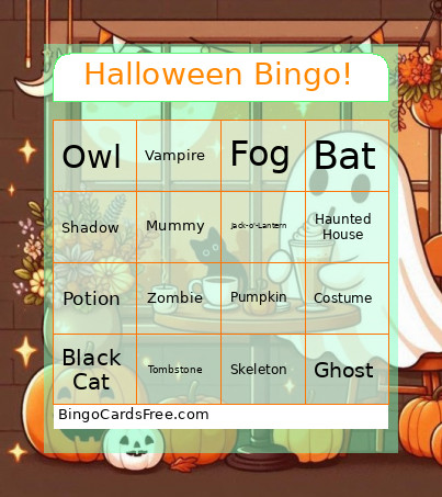 Halloween ! Bingo Card