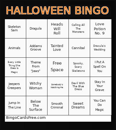 Halloween Bingo Card