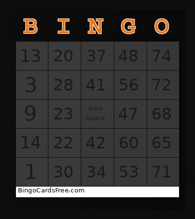 Halloween Bingo Card