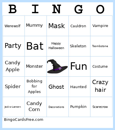 Halloween Bingo Card
