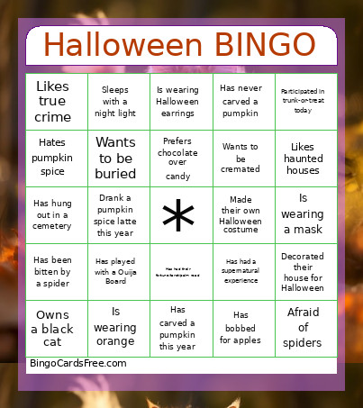 Halloween Bingo Card
