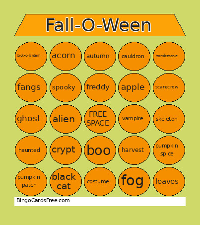 Halloween Bingo Card