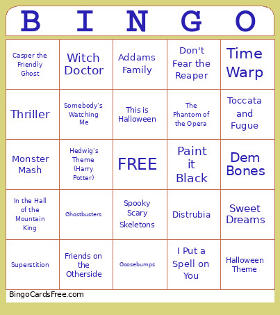 Halloween Bingo Card 3