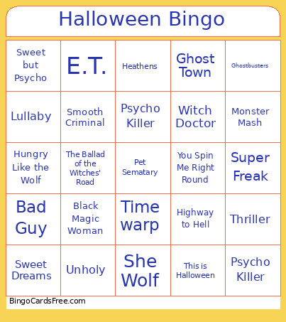 Halloween Bingo Card