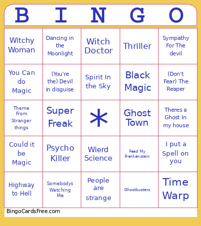 Halloween Bingo Card 3
