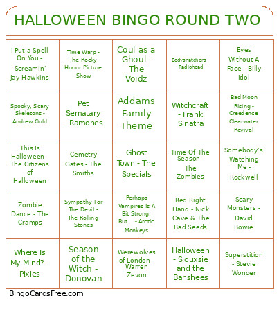 HALLOWEEN ROUND TWO Bingo Card