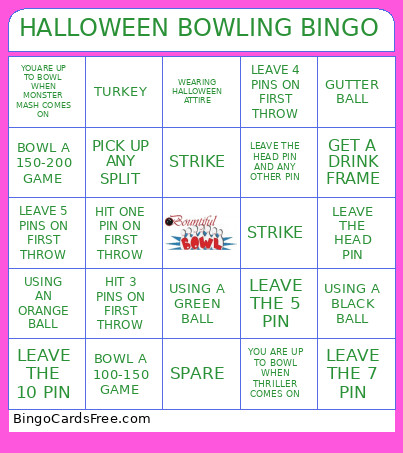 HALLOWEEN BOWLING Bingo Card