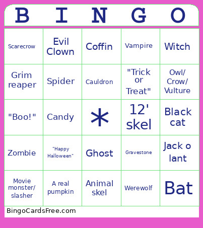 Halloween Decor Bingo Card