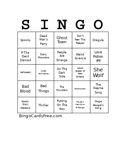 Halloween Howlers Bingo Card