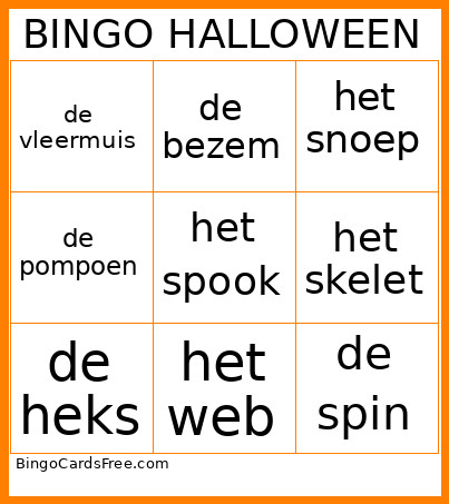 Halloween In Het Nederlands Bingo Card