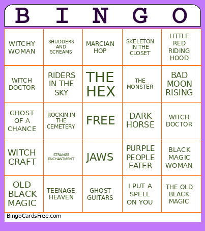 HALLOWEEN MUSIC Bingo Card 2