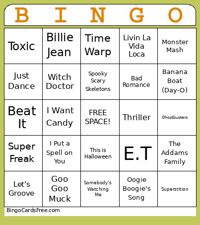 HALLOWEEN MUSIC ! Bingo Card