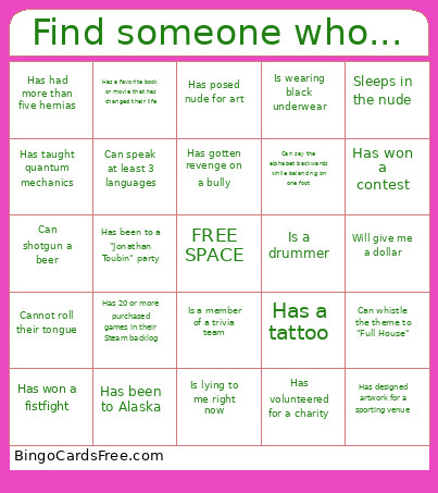 Halloween Party Bingo Card