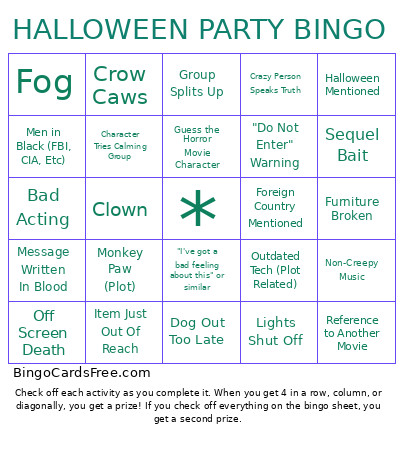 HALLOWEEN PARTY Bingo Card