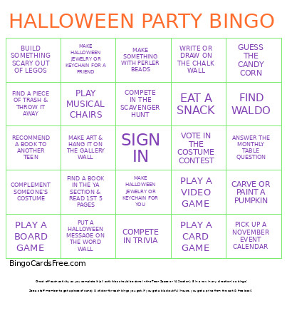 HALLOWEEN PARTY Bingo Card