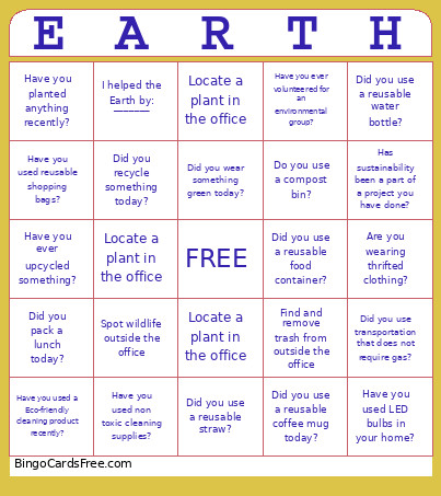 Hamilton Earth Day DPN Bingo Card