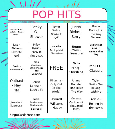 HANA POP HITS Bingo Card