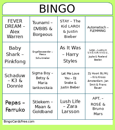 Handbalkamp Bingo Card