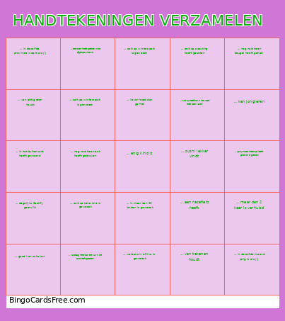 HANDTEKENINGEN VERZAMELEN Bingo Card