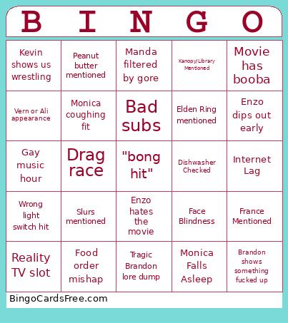 Hangs .v1 Bingo Card