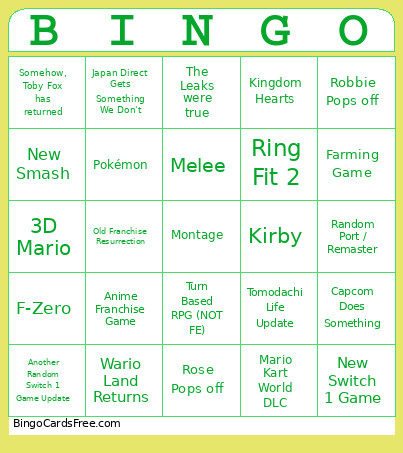 Hank And Girl Bingo Card