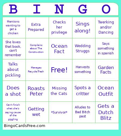 Hanna Getting Hitched Bingo