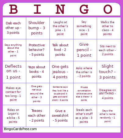 Hannah & Logan Bingo Card