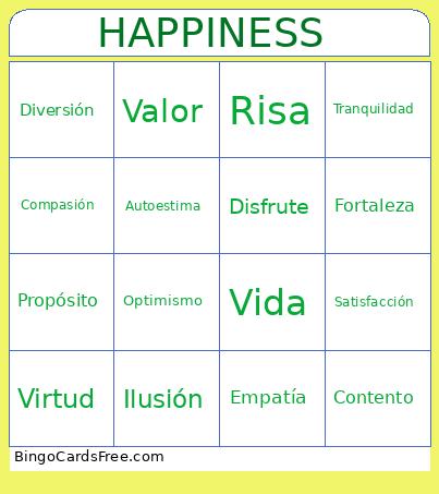 HAPPINESS  Bingo