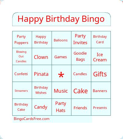 Happy Birthday Bingo Cards Free Pdf Printable Game, Title: Happy Birthday Bingo