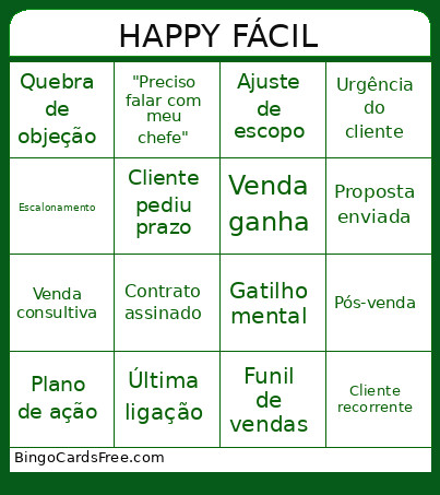 HAPPY FÁCIL Bingo Card