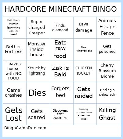 Hardcore Minecraft Bingo #3