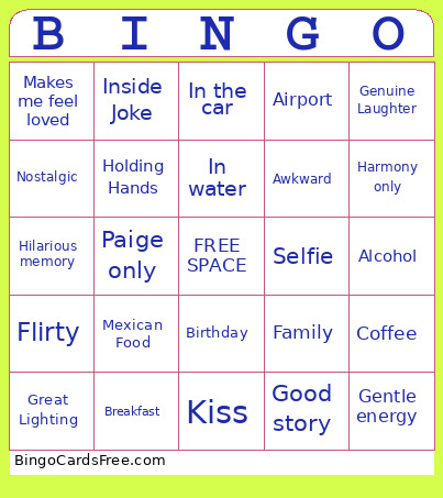 Harmony + Paige Bday Photos Bingo Card