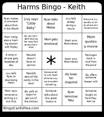 Harms Bingo - Keith