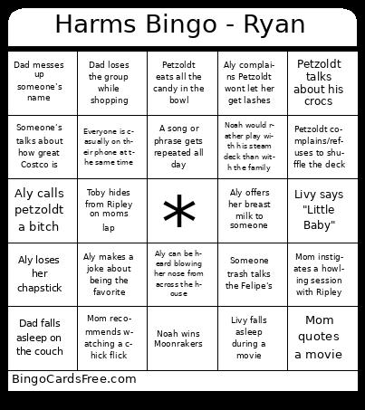 Harms Bingo - Ryan