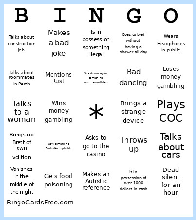 Harru Bingo Card
