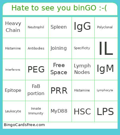 Hate to see you binGO :-(