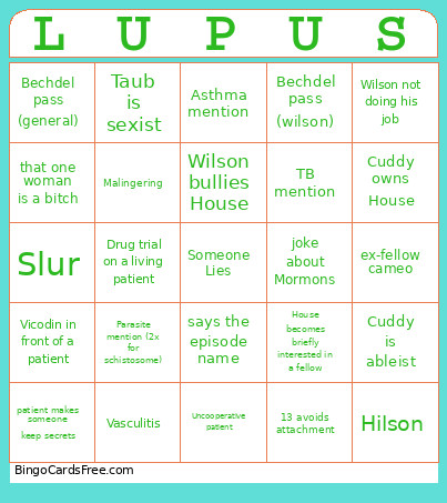 Haus 2 Bingo Card
