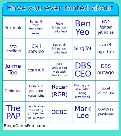 Have you ever ranted about Bingo