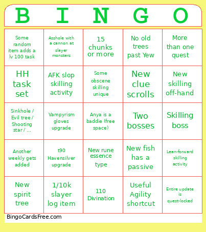 Havenhythe II Bingo Card